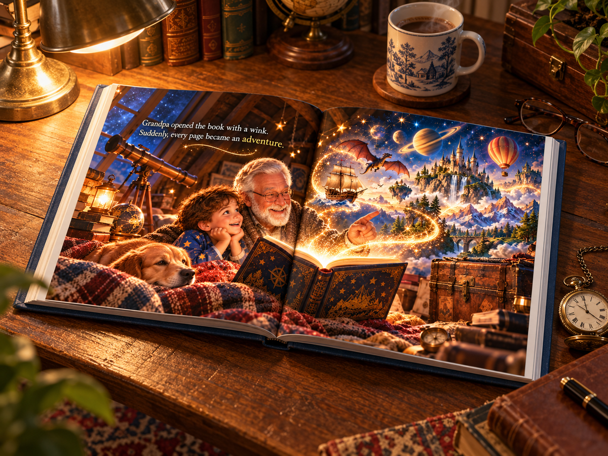 Grandpa's Stories - interior page spread