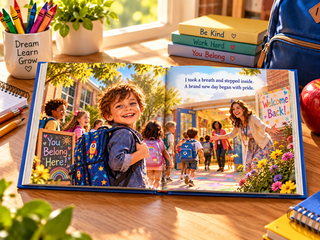 First Day of School - interior page spread