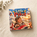 Little Pilot personalised hardcover book, flat lay