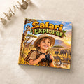 Safari Explorer personalised hardcover book, flat lay